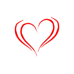 Hand drawn valentine day logo. Heart abstract icon