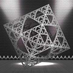 3d fractal illustration. Abstract fractal in bright and colorful color. Fractal abstract forms.