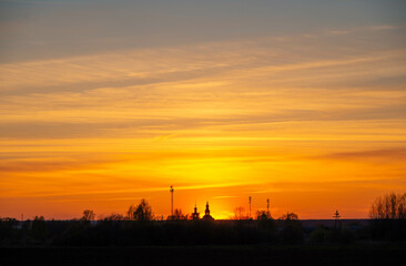 sunrise over the city