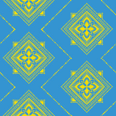 Seamless Pattern Design with Vintage Ethnic Elements
