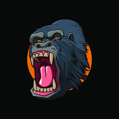 angry gorilla vector illustration design