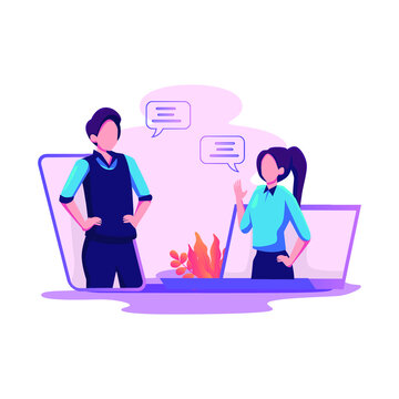 unived communication vector illustration flat style design