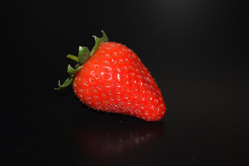strawberry on black