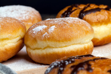 fried in oil Berlin donuts with stuffing