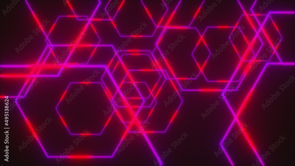 Aufkleber random multicolored hexagonal. computer generated 3d render