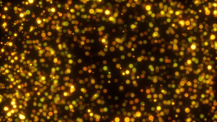 Gold glowing particles. Computer generated 3d render