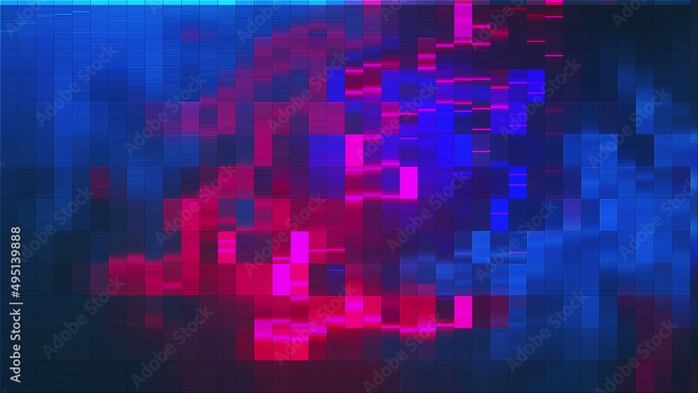 Poster geometric rectangles with 3d render with bright highlights and minimalistic mosaics. futuristic digi