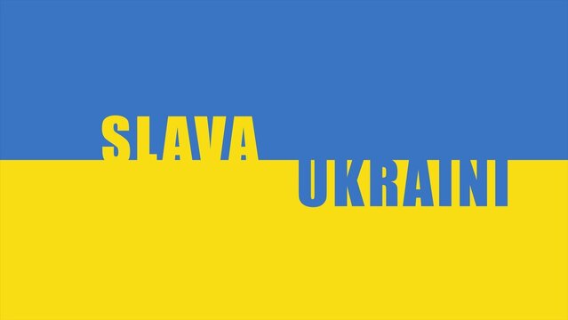 slava ukraini (Glory to Ukraine) text on ukraine flag  illustration concept