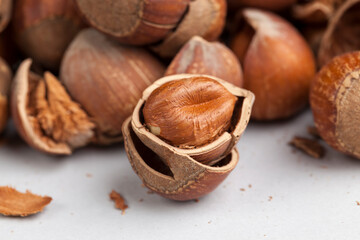 hazelnuts peeled from the shell