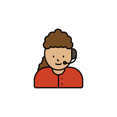 call center, avatar, girl line icon. Elements of call centre illustration icon. Premium quality graphic design icon. Can be used for web, logo, mobile app, UI, UX