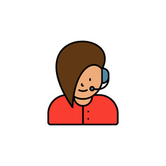 call center, avatar, girl line icon. Elements of call centre illustration icon. Premium quality graphic design icon. Can be used for web, logo, mobile app, UI, UX