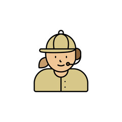 call center, avatar, girl line icon. Elements of call centre illustration icon. Premium quality graphic design icon. Can be used for web, logo, mobile app, UI, UX