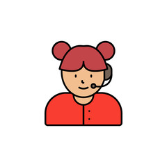 call center, avatar, girl line icon. Elements of call centre illustration icon. Premium quality graphic design icon. Can be used for web, logo, mobile app, UI, UX