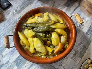Close-up photo of a traditional Moroccan tagine