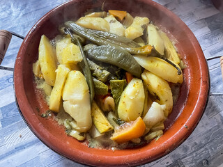 Close-up photo of a traditional Moroccan tagine