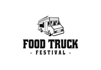 food truck logo design. logo template