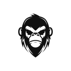 gorilla head vector design for logo icon