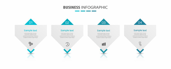 Business infographic design template with 4 options, steps or processes 