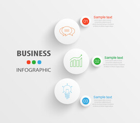 Business infographic design template with 3 options, steps or processes. Can be used for workflow layout, diagram, annual report, web design 