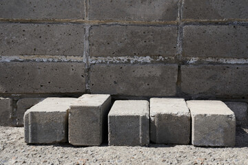 Podium for your product made of foam block, building materials. The wall is made of foam blocks,...