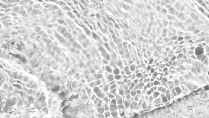 Water waves crossing and splashing on white background | beauty products background, make-up remover commercial
