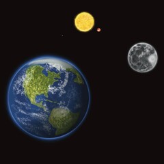 earth and moon