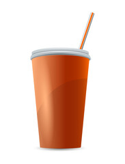 Soft drink soda disposable cup isolated on white background . Vector illustration design