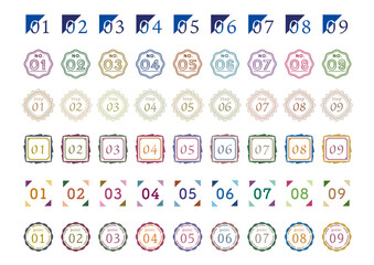 タイトルや見出しに添えるシックな数字のアイコンセット
