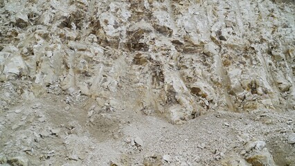 Stone texture background. Mining, limestone. Lime quarry, close-up.