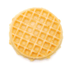 baked waffles on white background 