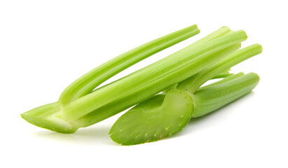 Chopped celery isolated on white