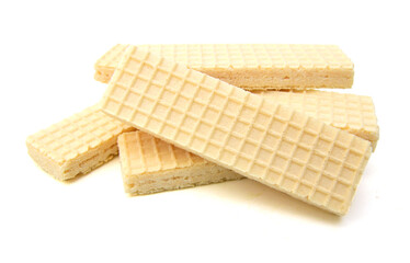 Wafers with vanila on a white background