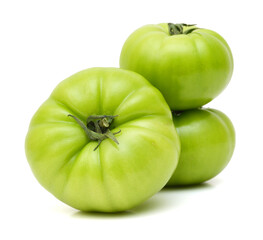 Green tomato on white background 