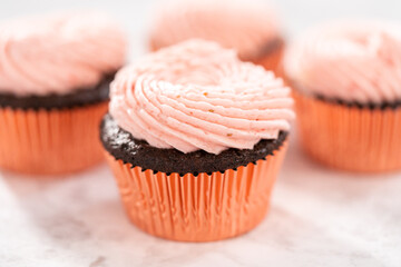 Chocolate strawberry cupcakes