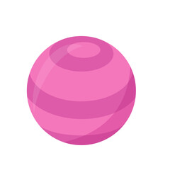 Fitball for yoga. Vector cartoon illustration.