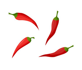 Hot Mexican peppers. Vector cartoon illustration.