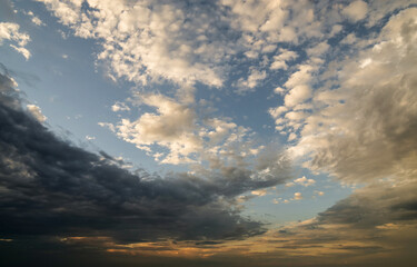 Obraz premium Cloudy sky, sunrise, texture, background