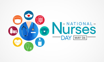 National Nurses day is observed in United states on 6th May of each year, to mark the contributions that nurses make to society. Vector illustration