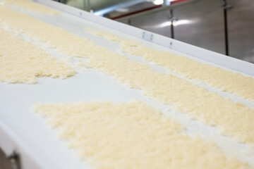 Production of chocolate bars. Confectionery factory.