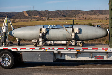 Fototapeta na wymiar Fuel Tank for a Jet Airplane on a trailer