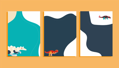 dinosaur drawing vector covers   set © sachch