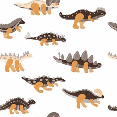dinosaur cartoon vector seamless pattern 