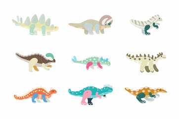 dinosaur drawing vector illustration set