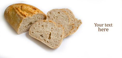 Fresh bread isolated on white background