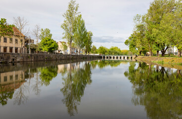 Ponte da Ribeira in Pavia river at Viseu city, province of Beira Alta, Portugal