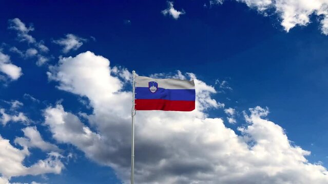 Slovenia flag, flag fluttering like in the wind