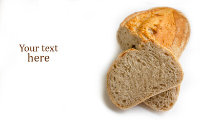 Fresh bread isolated on white background