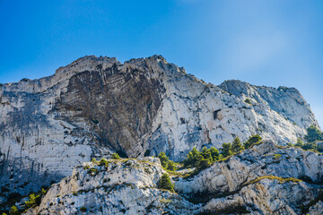 Calanque of the Oeil de Verre or Saint-Jean-de-Dieu on a summer day in Marseille, France 