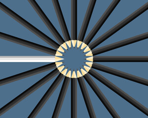 Businesses think of different concepts. white color pencil among black color pencil. unique and creative.