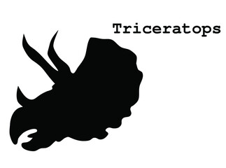 vector silhouette of triceratops head  